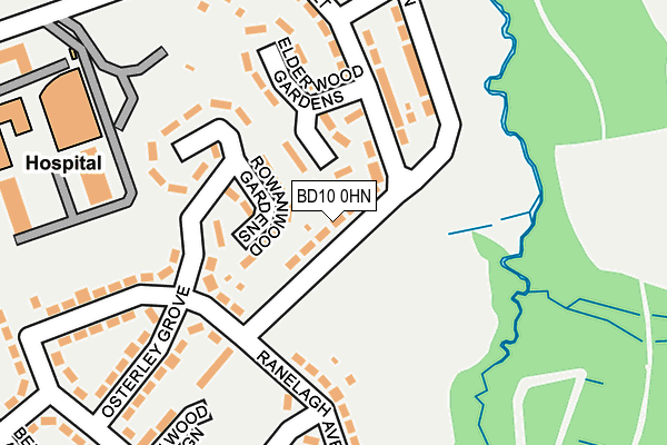 BD10 0HN map - OS OpenMap – Local (Ordnance Survey)