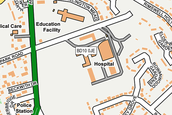 BD10 0JE map - OS OpenMap – Local (Ordnance Survey)