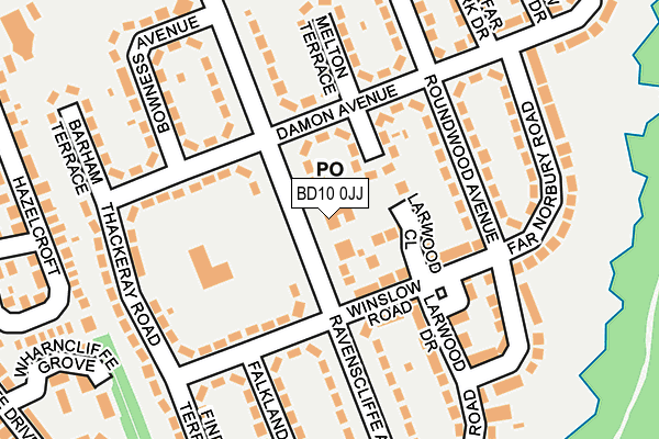 BD10 0JJ map - OS OpenMap – Local (Ordnance Survey)