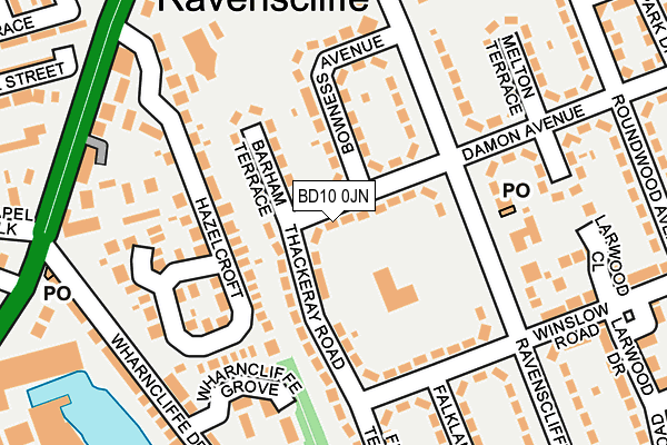 BD10 0JN map - OS OpenMap – Local (Ordnance Survey)