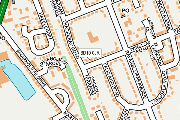 BD10 0JR map - OS OpenMap – Local (Ordnance Survey)