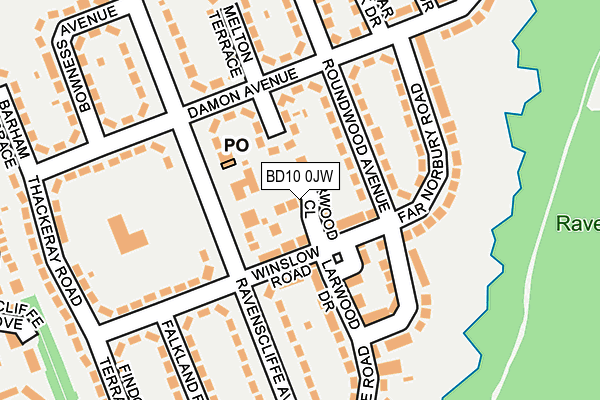 BD10 0JW map - OS OpenMap – Local (Ordnance Survey)