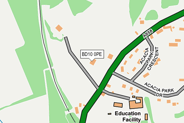 BD10 0PE map - OS OpenMap – Local (Ordnance Survey)