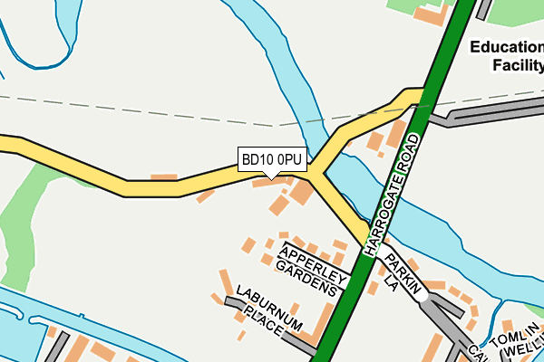 BD10 0PU map - OS OpenMap – Local (Ordnance Survey)
