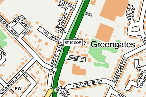 BD10 0QE map - OS OpenMap – Local (Ordnance Survey)