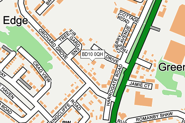 BD10 0QH map - OS OpenMap – Local (Ordnance Survey)