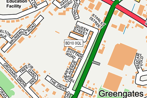 BD10 0QL map - OS OpenMap – Local (Ordnance Survey)
