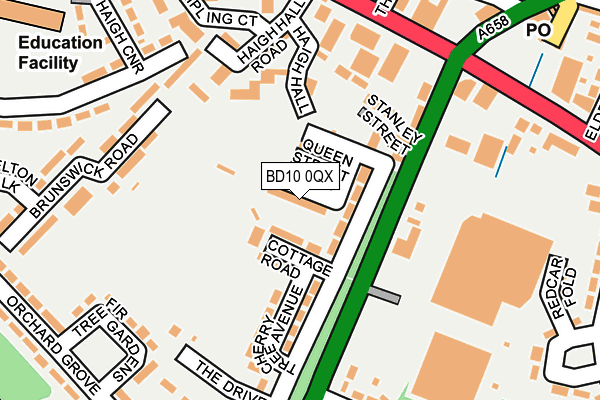 BD10 0QX map - OS OpenMap – Local (Ordnance Survey)