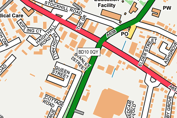 BD10 0QY map - OS OpenMap – Local (Ordnance Survey)