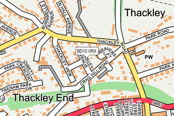 BD10 0RX map - OS OpenMap – Local (Ordnance Survey)