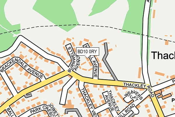 BD10 0RY map - OS OpenMap – Local (Ordnance Survey)