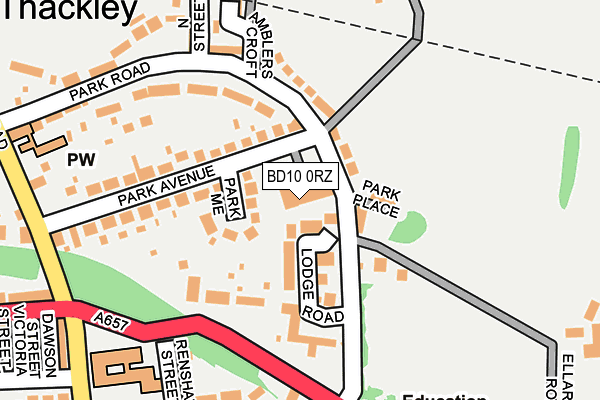 BD10 0RZ map - OS OpenMap – Local (Ordnance Survey)