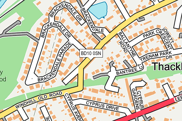 BD10 0SN map - OS OpenMap – Local (Ordnance Survey)
