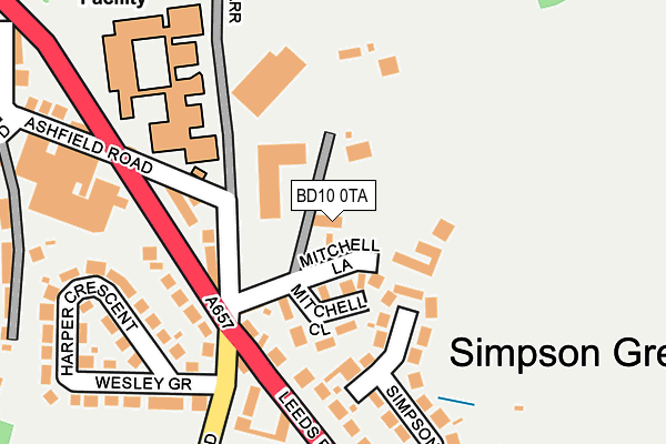 BD10 0TA map - OS OpenMap – Local (Ordnance Survey)