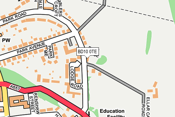 BD10 0TE map - OS OpenMap – Local (Ordnance Survey)