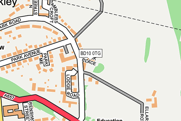 BD10 0TG map - OS OpenMap – Local (Ordnance Survey)