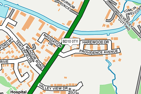 BD10 0TY map - OS OpenMap – Local (Ordnance Survey)