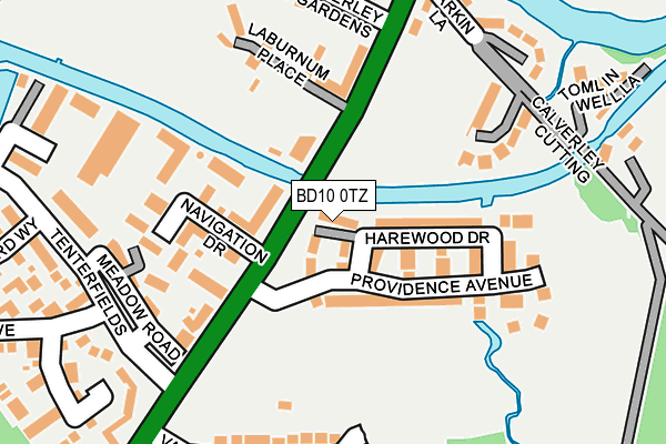 BD10 0TZ map - OS OpenMap – Local (Ordnance Survey)