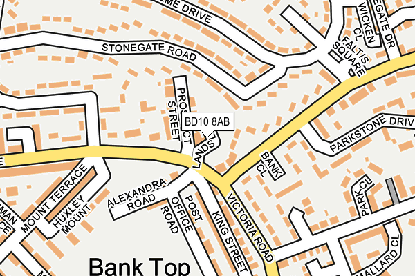 BD10 8AB map - OS OpenMap – Local (Ordnance Survey)