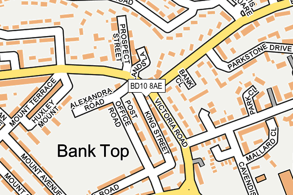 BD10 8AE map - OS OpenMap – Local (Ordnance Survey)