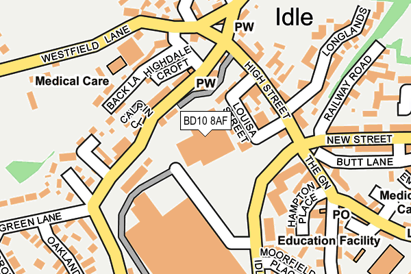 BD10 8AF map - OS OpenMap – Local (Ordnance Survey)