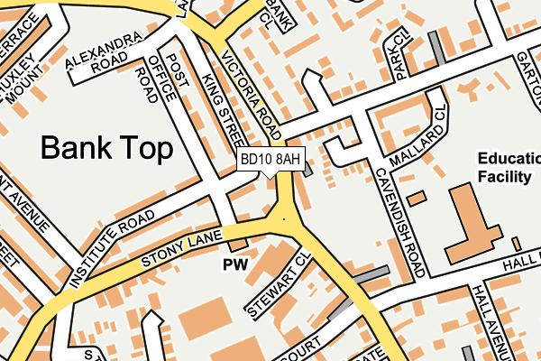 BD10 8AH map - OS OpenMap – Local (Ordnance Survey)