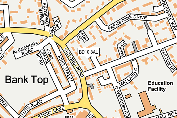 BD10 8AL map - OS OpenMap – Local (Ordnance Survey)