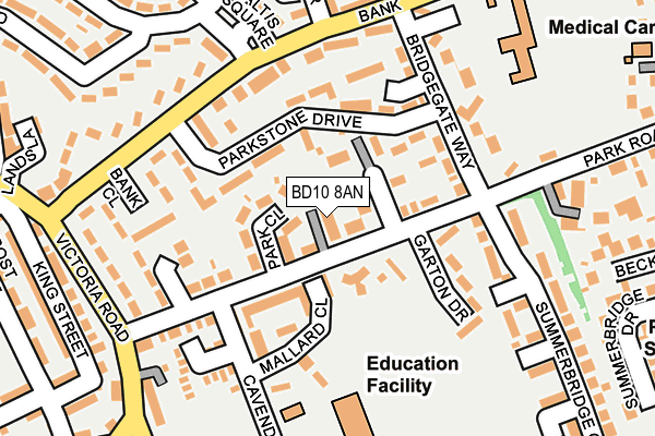 BD10 8AN map - OS OpenMap – Local (Ordnance Survey)