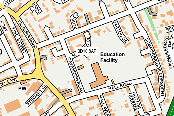 BD10 8AP map - OS OpenMap – Local (Ordnance Survey)