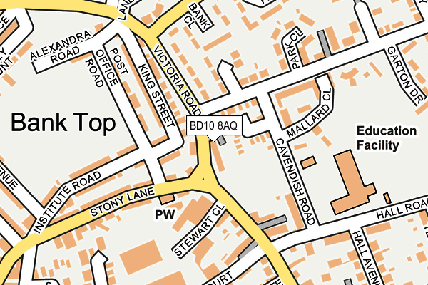 BD10 8AQ map - OS OpenMap – Local (Ordnance Survey)