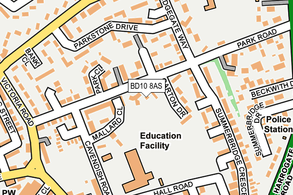 BD10 8AS map - OS OpenMap – Local (Ordnance Survey)