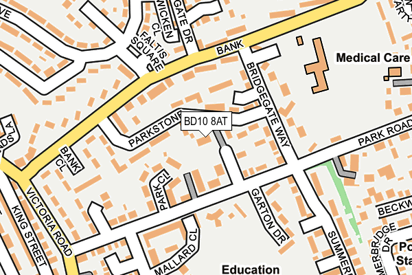 BD10 8AT map - OS OpenMap – Local (Ordnance Survey)