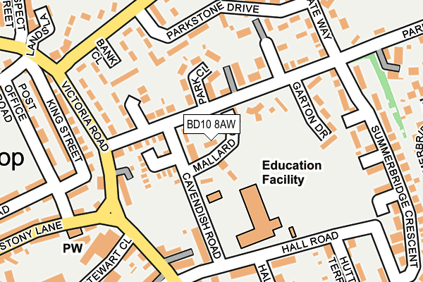 BD10 8AW map - OS OpenMap – Local (Ordnance Survey)