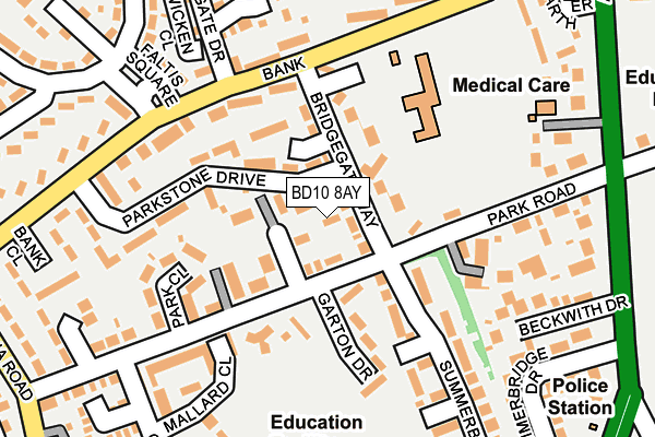 BD10 8AY map - OS OpenMap – Local (Ordnance Survey)