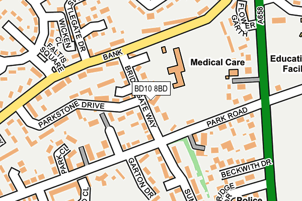 BD10 8BD map - OS OpenMap – Local (Ordnance Survey)