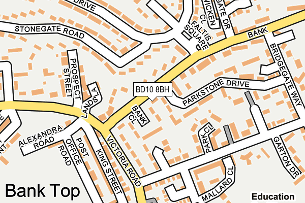 BD10 8BH map - OS OpenMap – Local (Ordnance Survey)