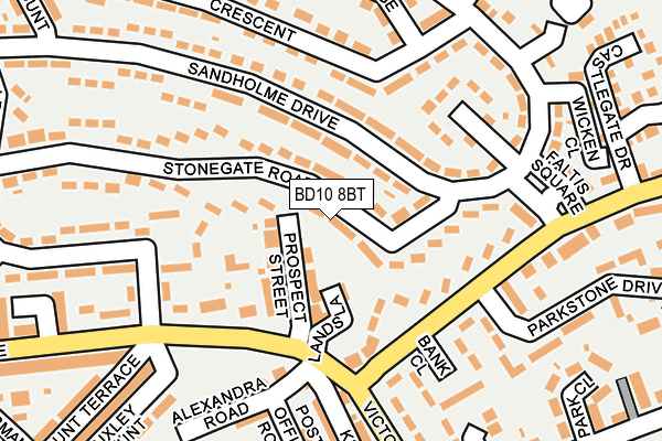 BD10 8BT map - OS OpenMap – Local (Ordnance Survey)