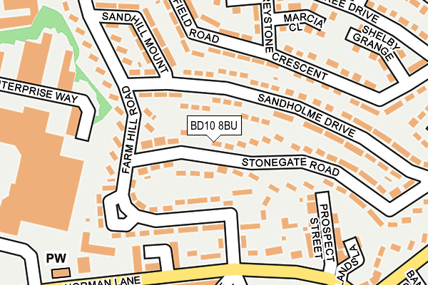 BD10 8BU map - OS OpenMap – Local (Ordnance Survey)