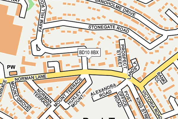 BD10 8BX map - OS OpenMap – Local (Ordnance Survey)