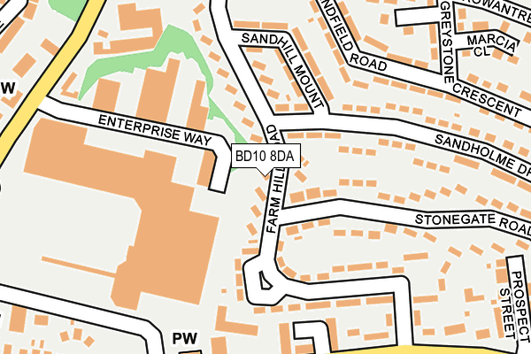 BD10 8DA map - OS OpenMap – Local (Ordnance Survey)