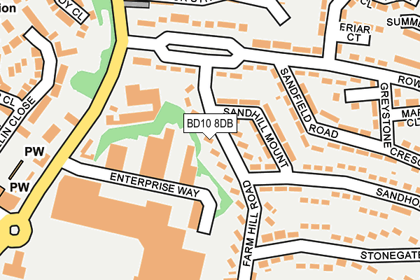 BD10 8DB map - OS OpenMap – Local (Ordnance Survey)