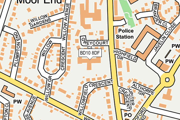BD10 8DF map - OS OpenMap – Local (Ordnance Survey)