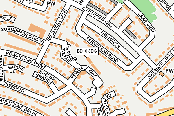 BD10 8DG map - OS OpenMap – Local (Ordnance Survey)