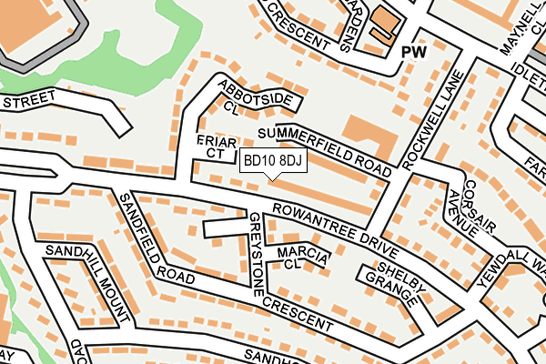 BD10 8DJ map - OS OpenMap – Local (Ordnance Survey)