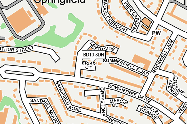 BD10 8DN map - OS OpenMap – Local (Ordnance Survey)