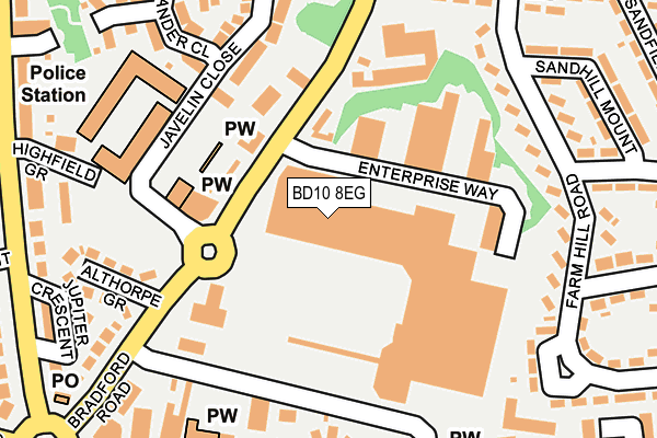 BD10 8EG map - OS OpenMap – Local (Ordnance Survey)
