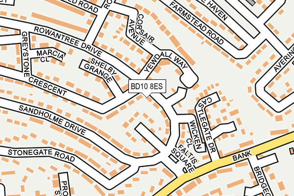 BD10 8ES map - OS OpenMap – Local (Ordnance Survey)