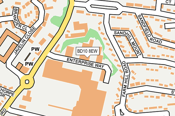 BD10 8EW map - OS OpenMap – Local (Ordnance Survey)