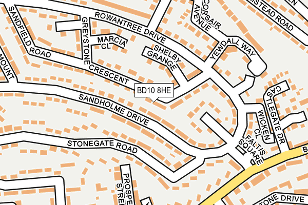 BD10 8HE map - OS OpenMap – Local (Ordnance Survey)