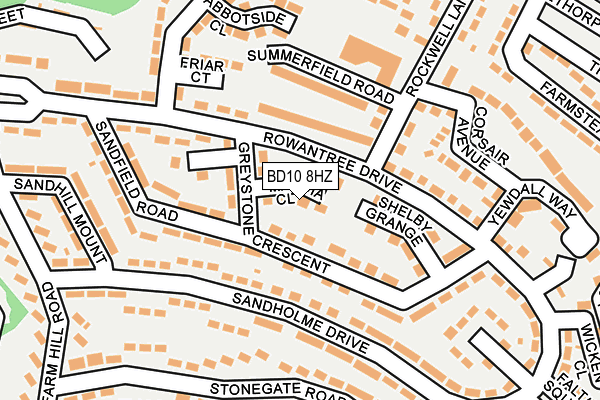 BD10 8HZ map - OS OpenMap – Local (Ordnance Survey)